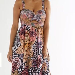 Anthropologie Geisha Design Colorful Sleeveless Maxi Dress